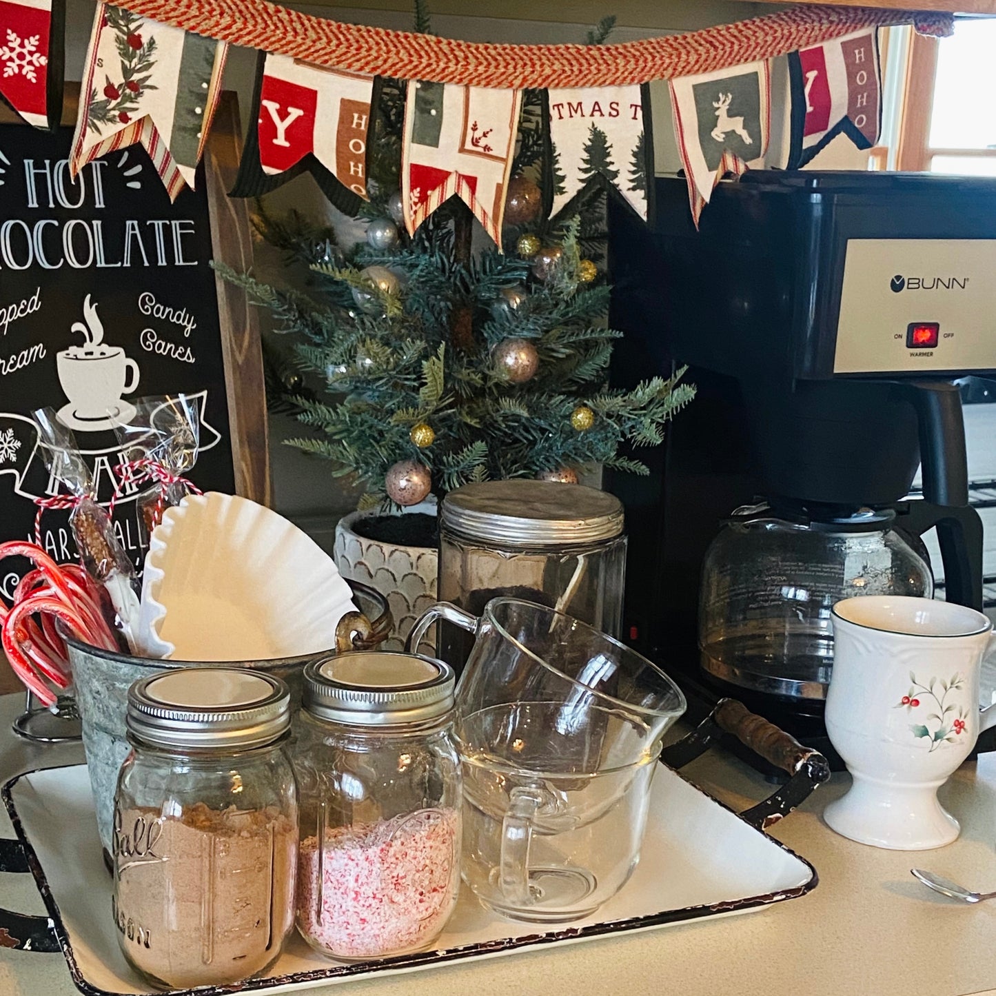 Mini Holiday Banner perfect for Hot Cocoa and Coffee Bars-2.5 feet