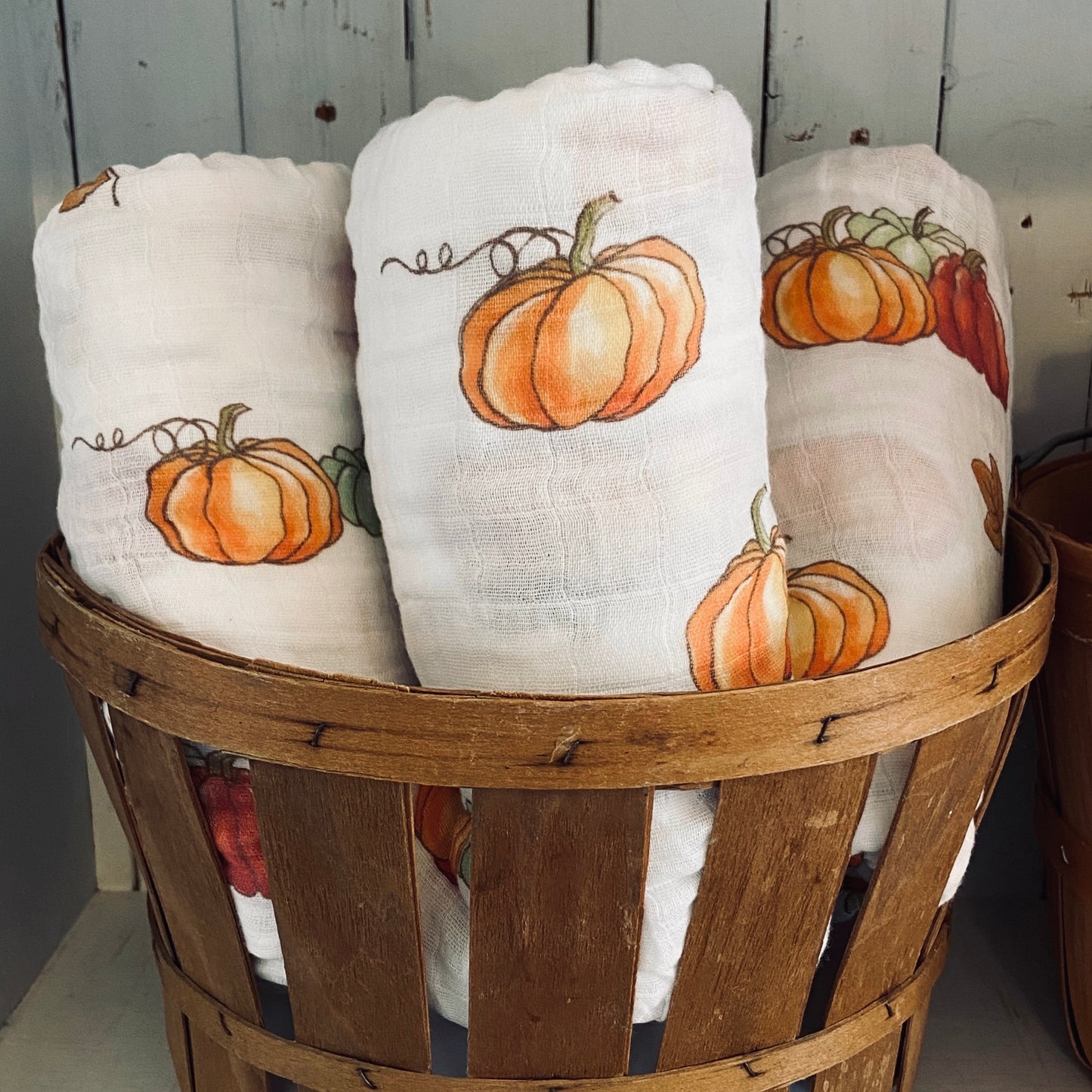 Pumpkin Patch Swaddling Blanket 47” x 47”