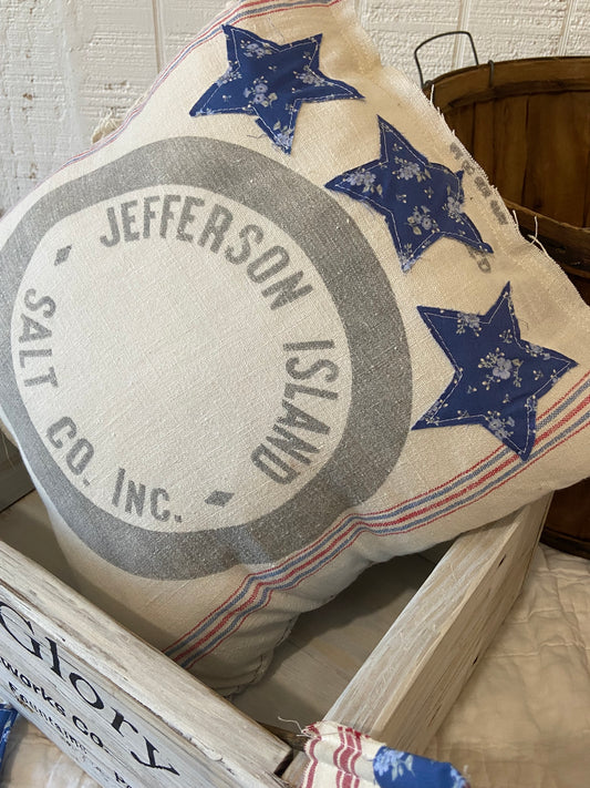 Americana Vintage Sac Patriotic Pillow-Jefferson Salt Co.