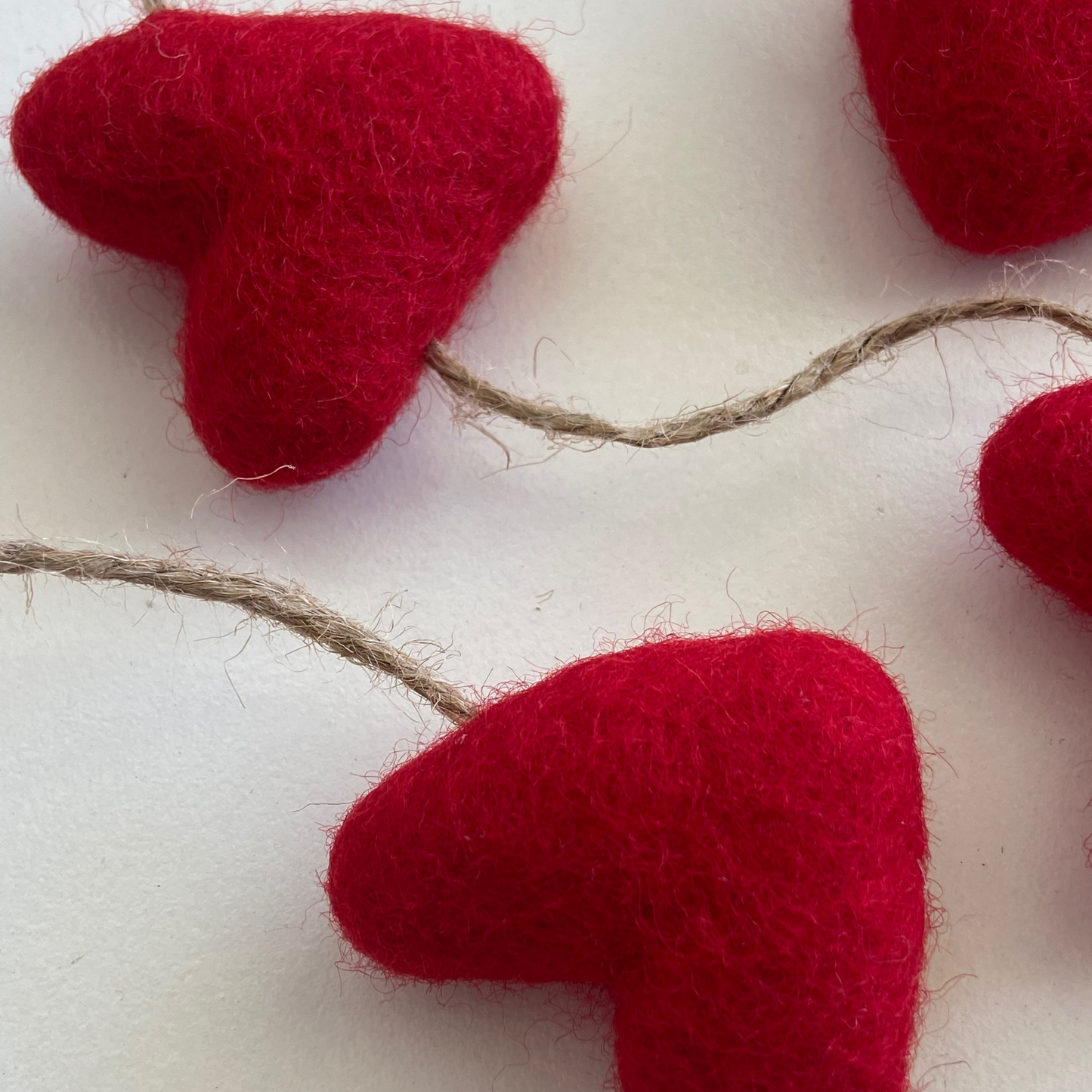 Red Felt Heart Garland-4 or 6ft