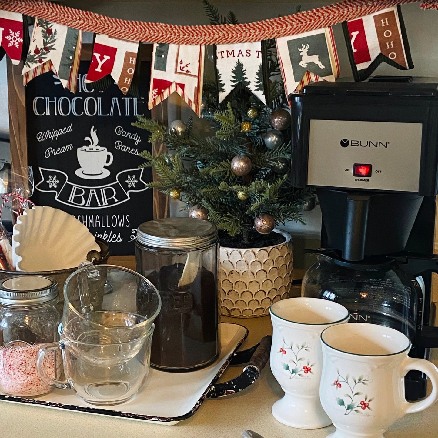 Mini Holiday Banner perfect for Hot Cocoa and Coffee Bars-2.5 feet