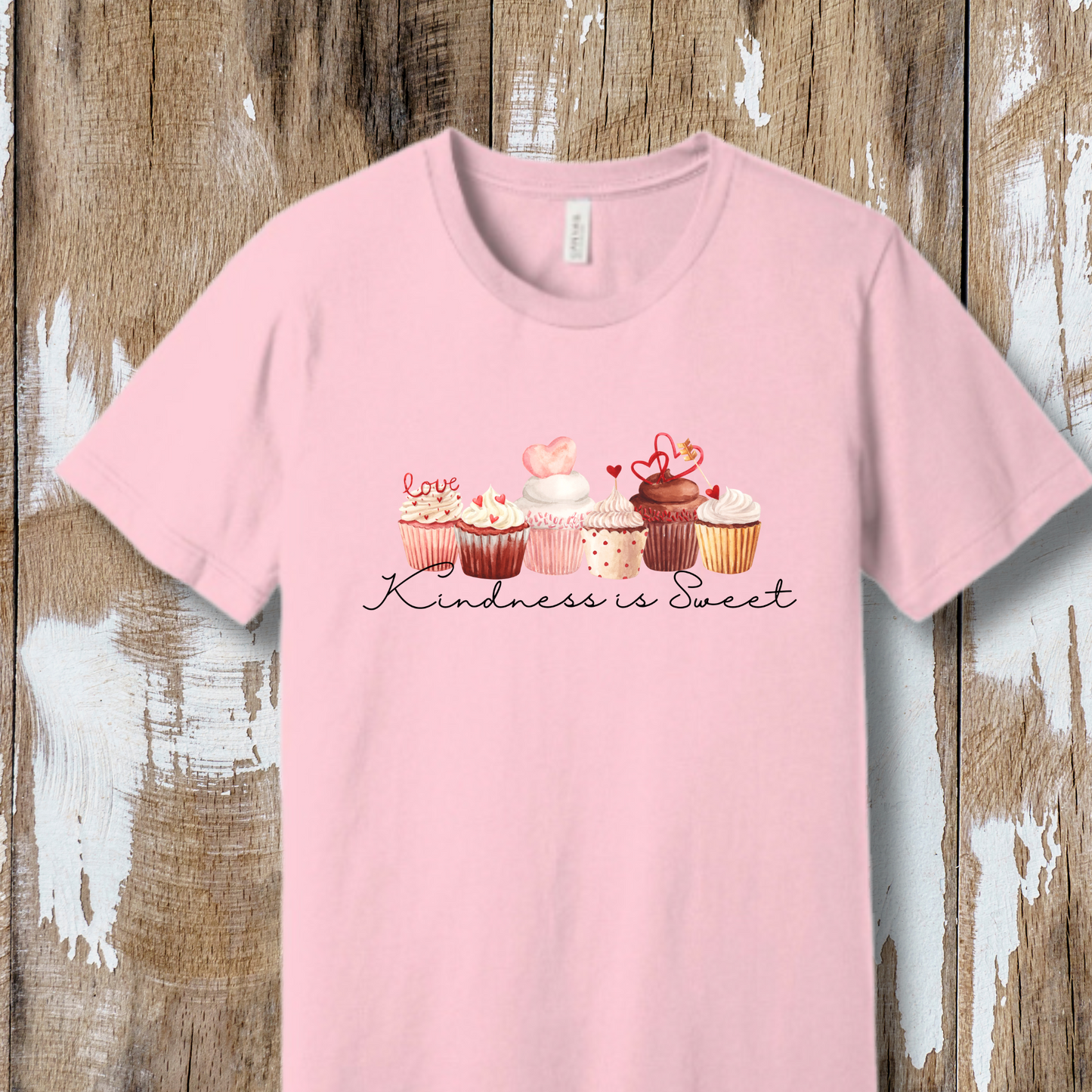 Kindness is Sweet Women's Valentine Cupcake Jersey Knit Tee