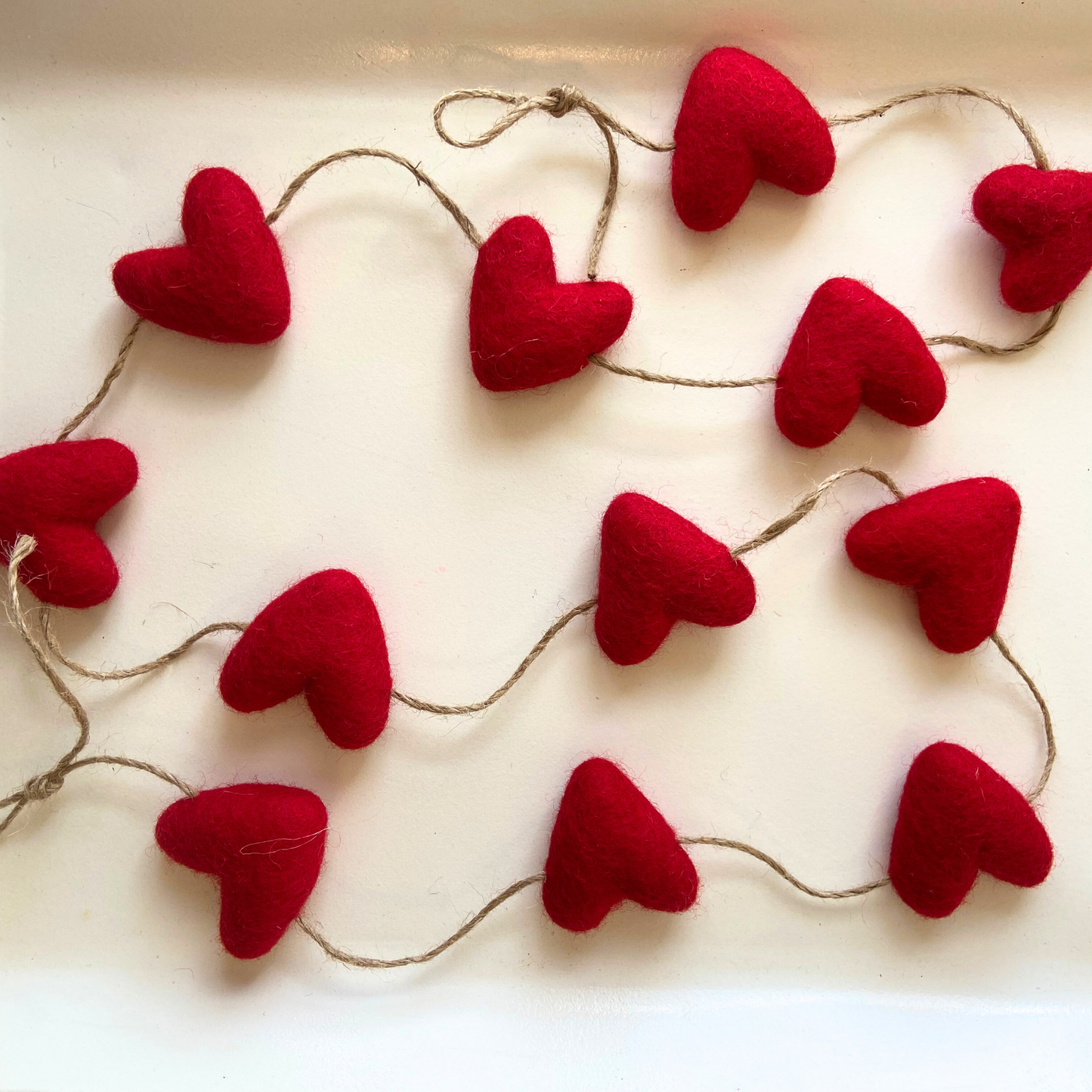 Red Felt Heart Garland-4 or 6ft