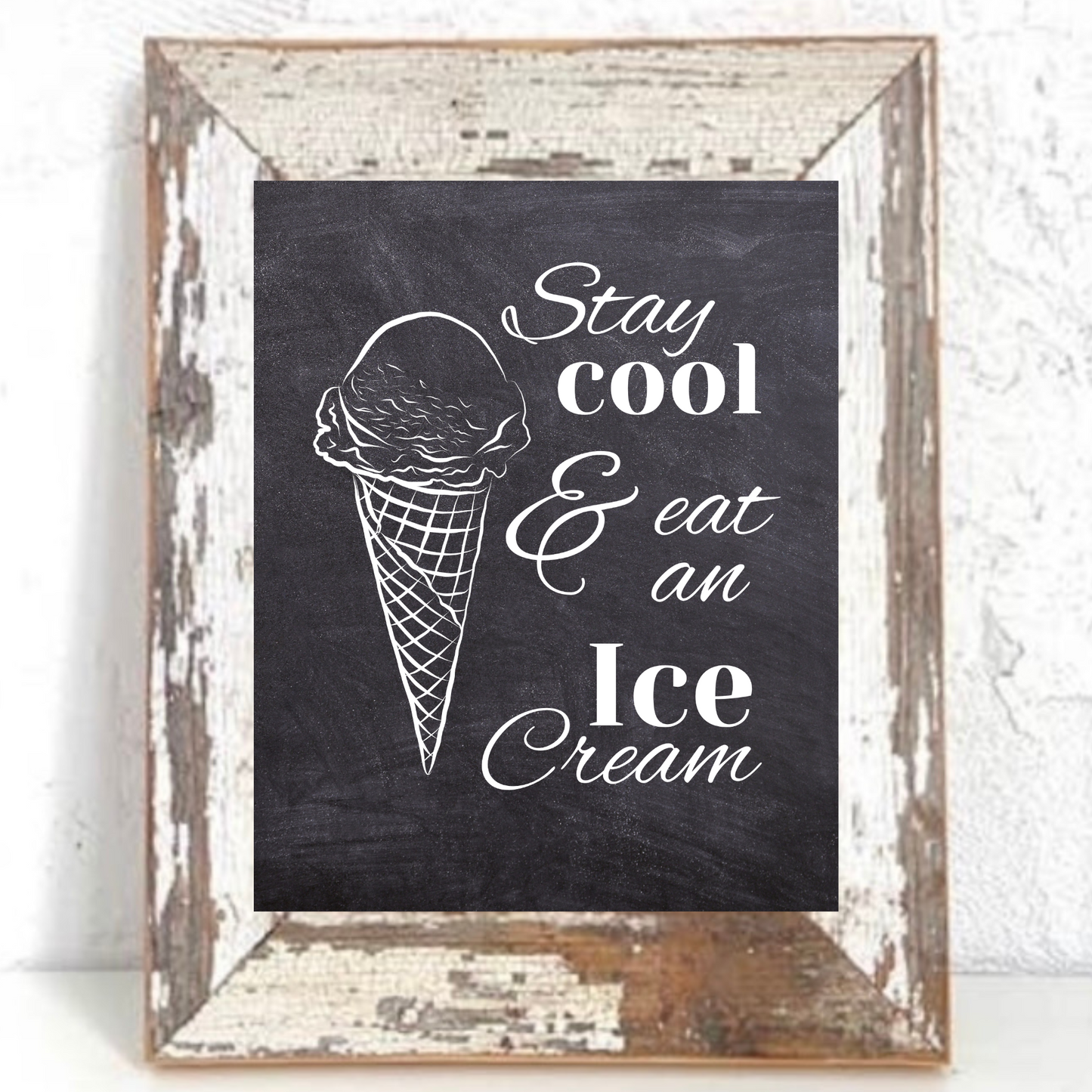 Ice Cream Chalk Art Print 8” x 10”