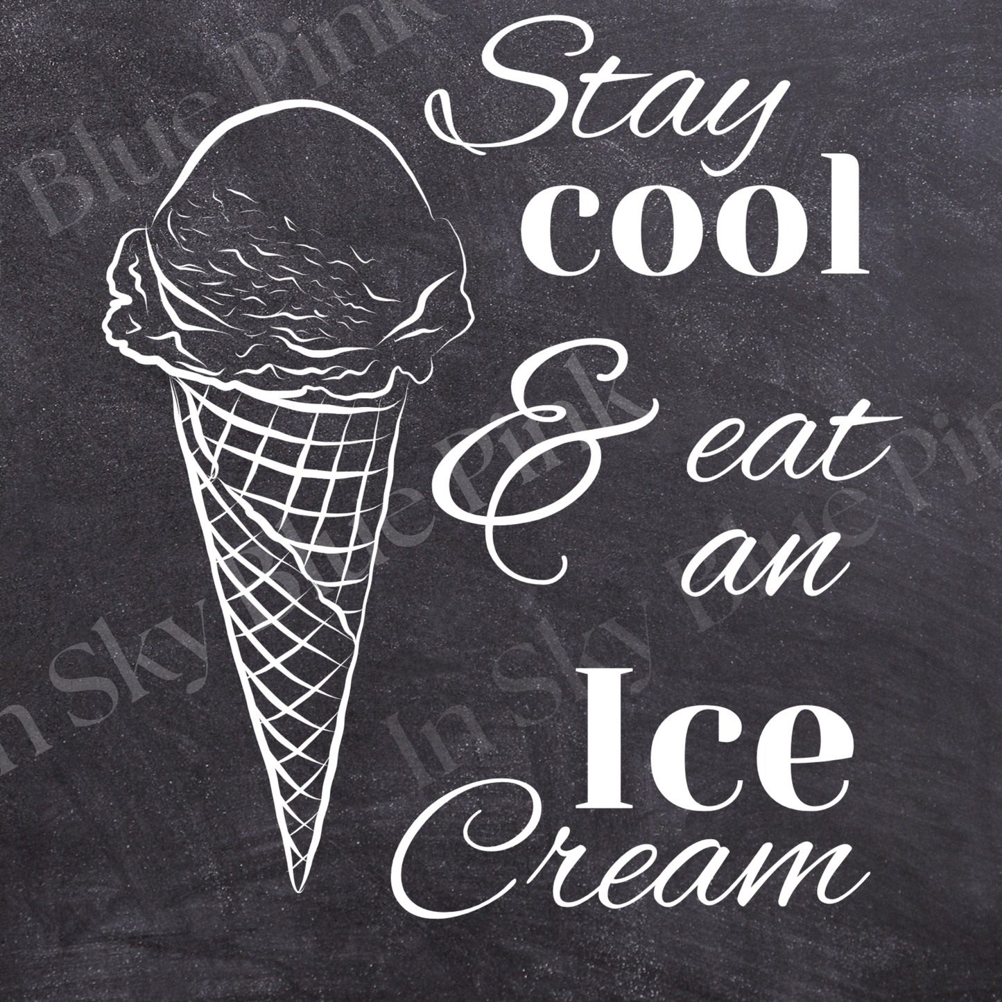 Ice Cream Chalk Art Print 8” x 10”