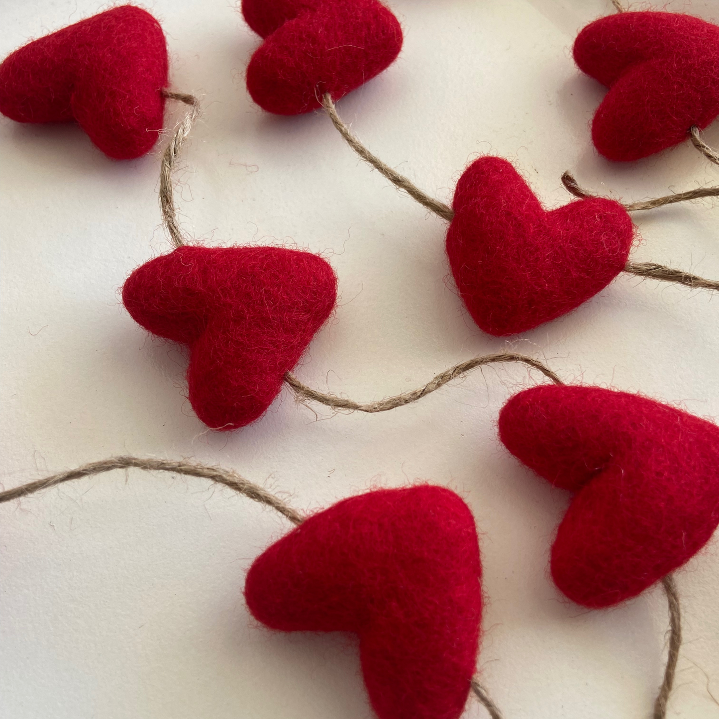 Red Felt Heart Garland-4 or 6ft