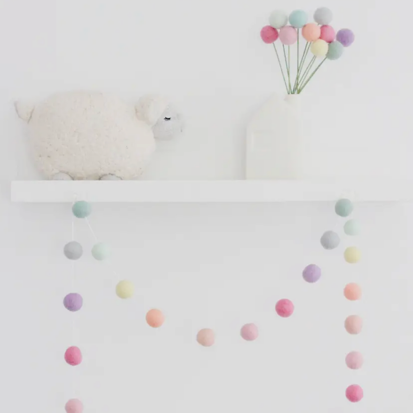 Rainbow Sorbet Felted Wool Garland -8 feet