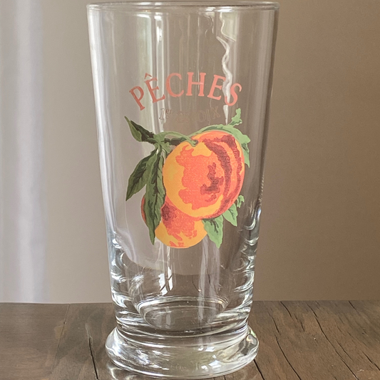 William Sonoma Harvest Market Collection  Peach or “ Peaches” Drinking Glass