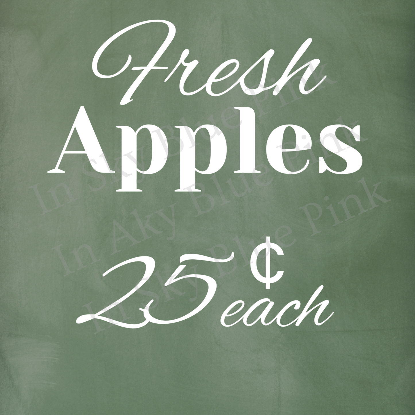 Fresh Apples Fall Chalk Art Print & Reclaimed Wood Frame 8” x 10”