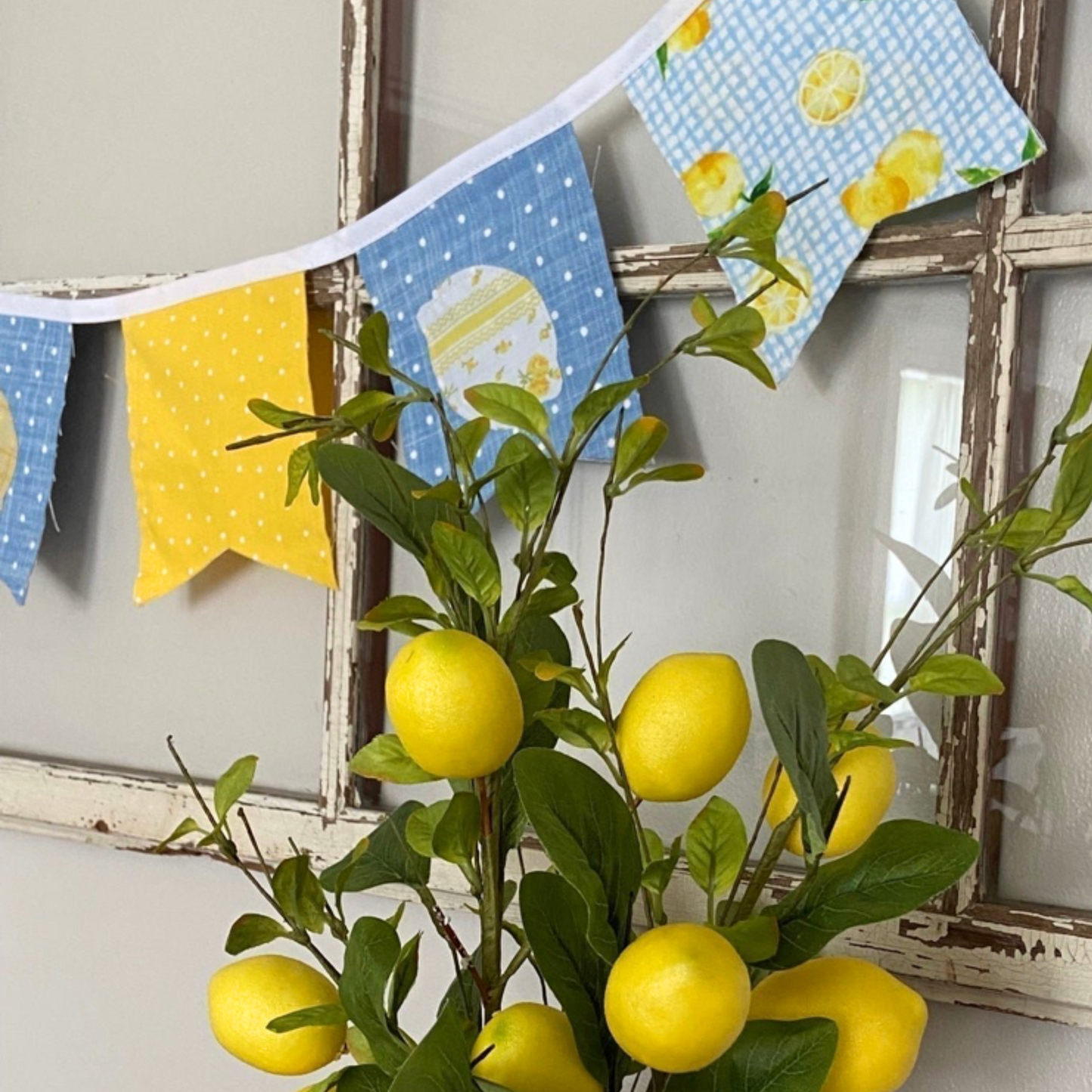 Lemon Fabric Pennant Banner-3 feet