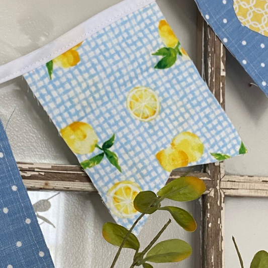 Lemon Fabric Pennant Banner-3 feet