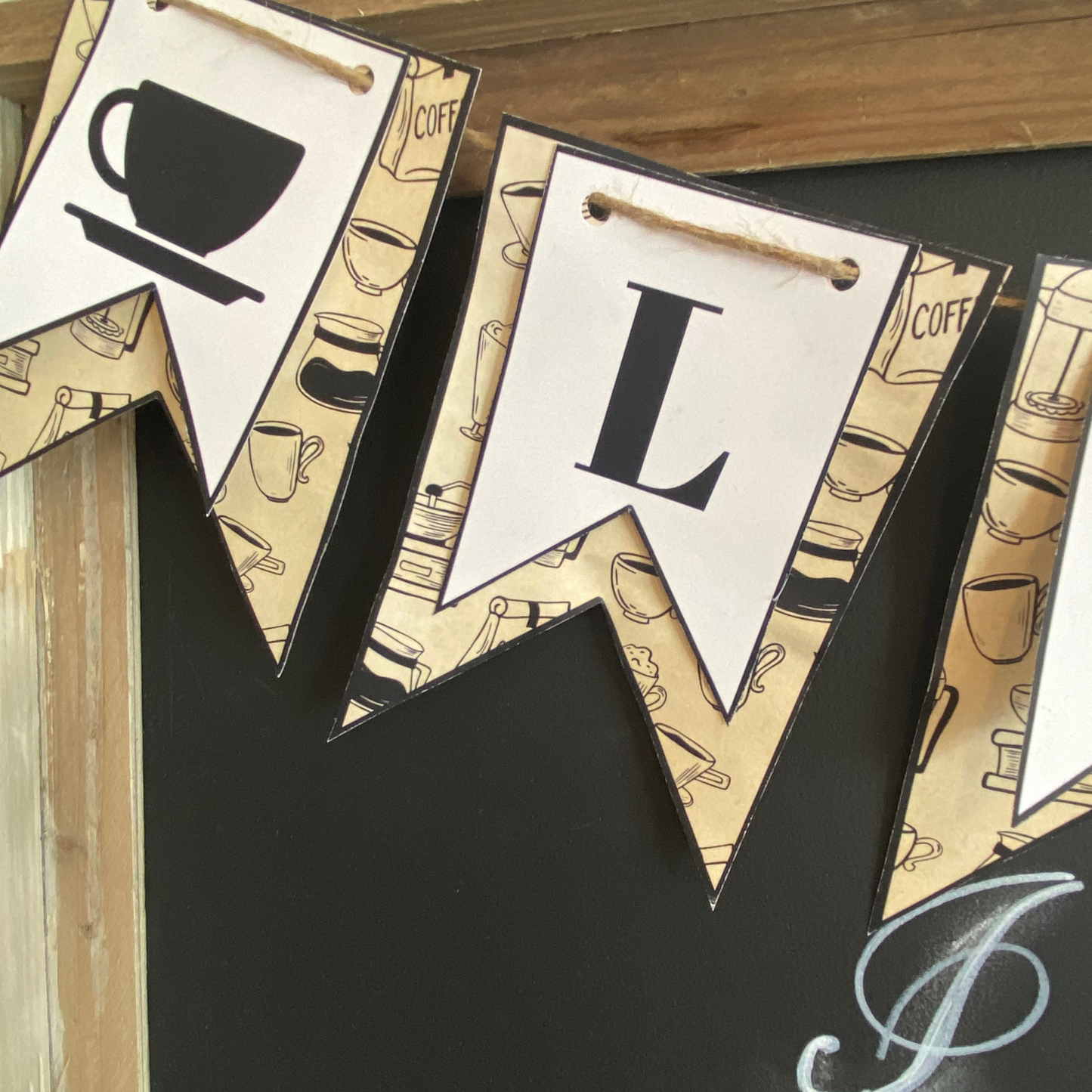 Coffee Lovers Card stock Printable DIY Banner-4 ft