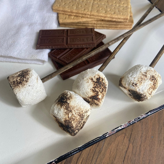 Toasted Marshmallows on Stick for Summer, Camping, Farmhouse Decor