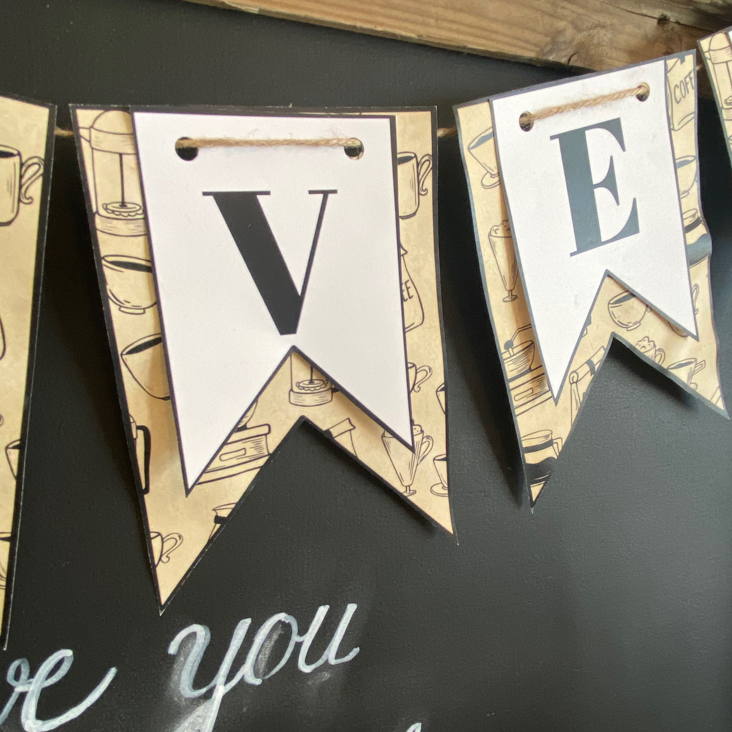 Coffee Lovers Card stock Printable DIY Banner-4 ft