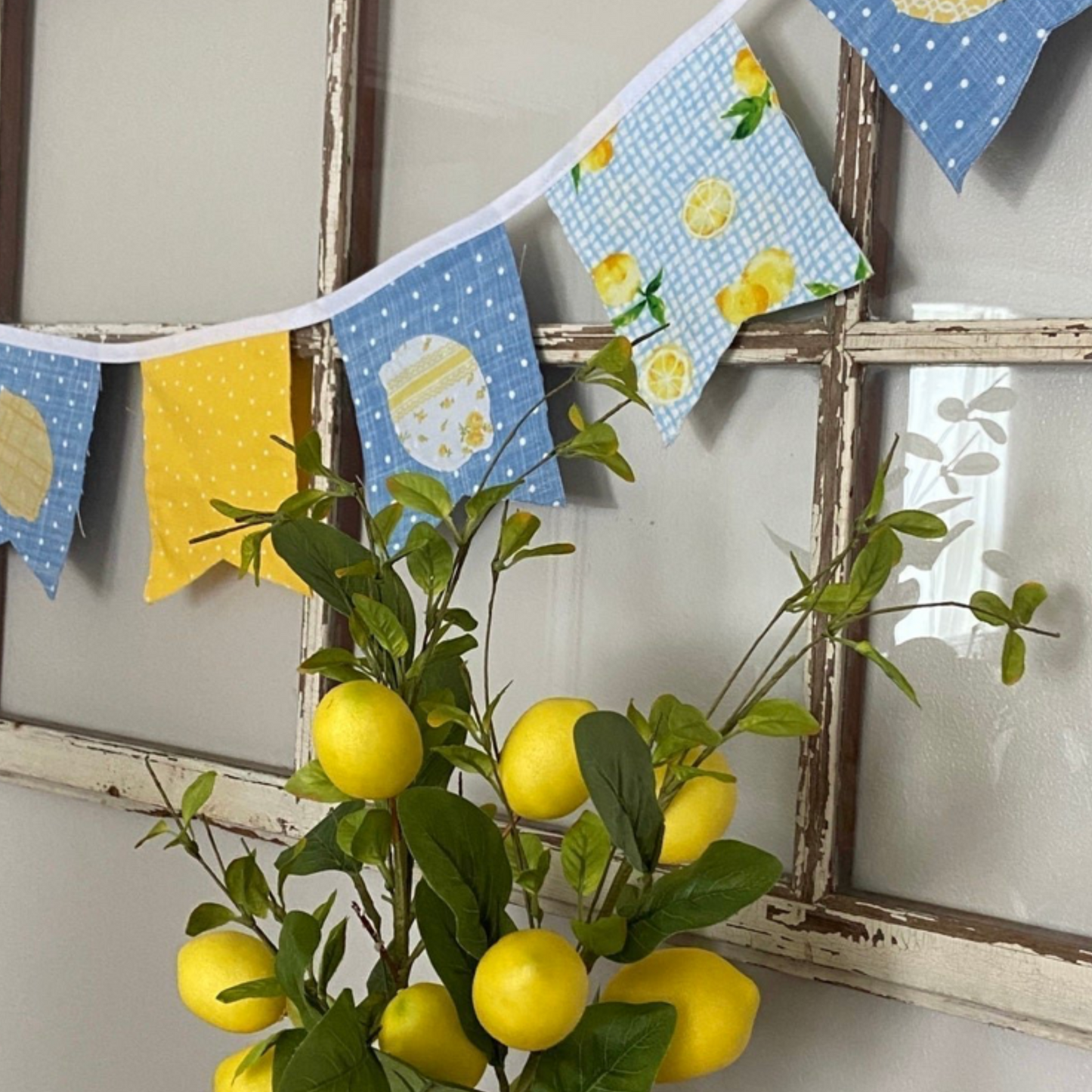 Lemon Fabric Pennant Banner-3 feet