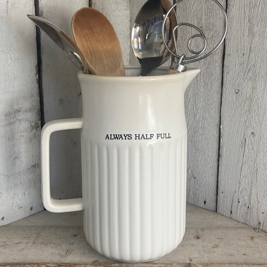 Always Half Full Farmhouse Serving Pitcher