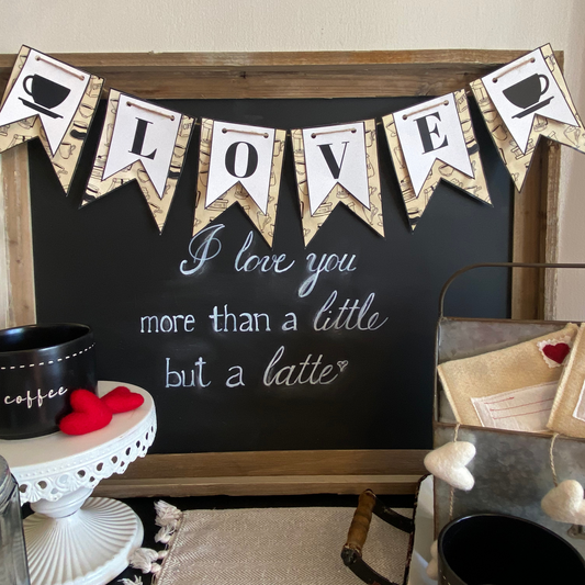 Coffee Lovers Card stock Printable DIY Banner-4 ft