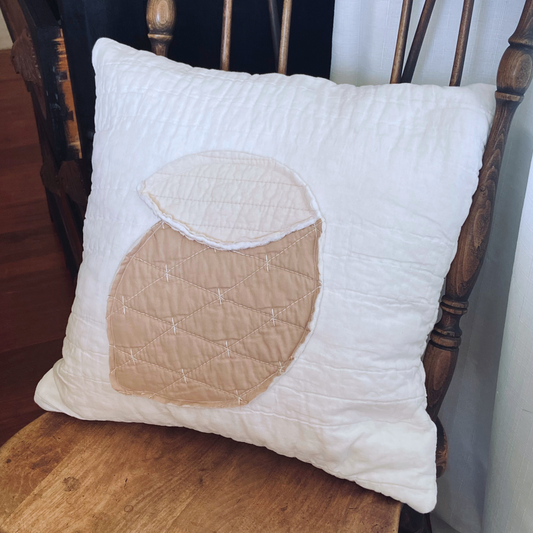 Quilted Lemon Pillow 18” x 18” Neutrals