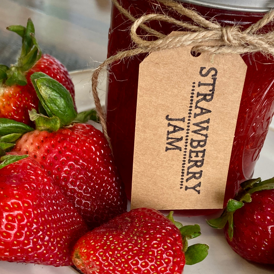 Strawberry Jam Tags/Labels from Natural Cardstock and Natural Jute Twine-12count
