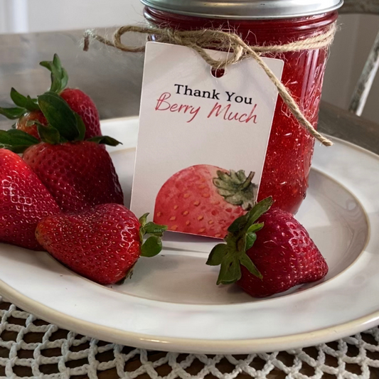 Strawberry “Thank You Berry Much!” High-Quality Tag 12 Count