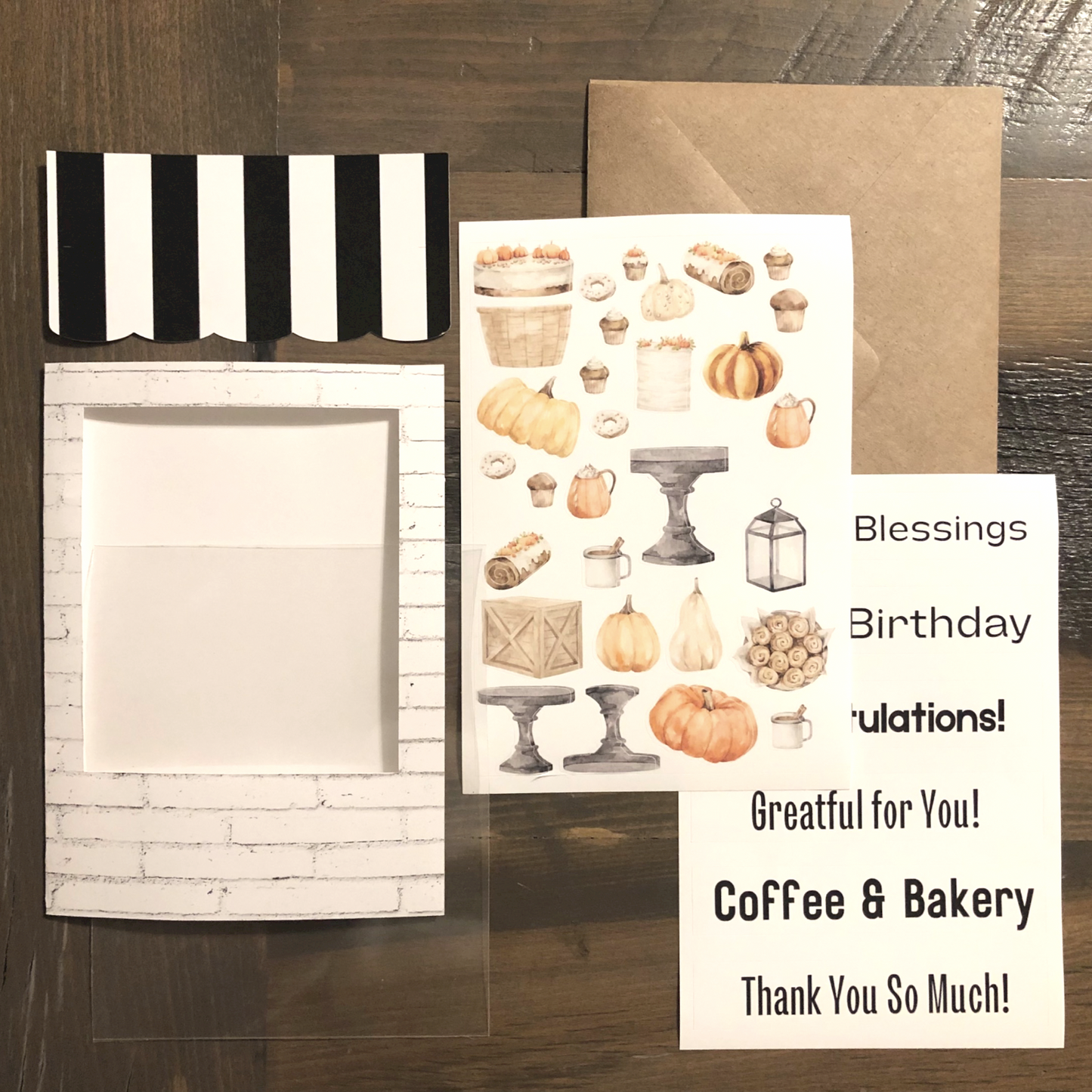 Fall Bakery Card Kit - Fun DIY Fall Craft for Kids 5 and Up | Character-Building Activity