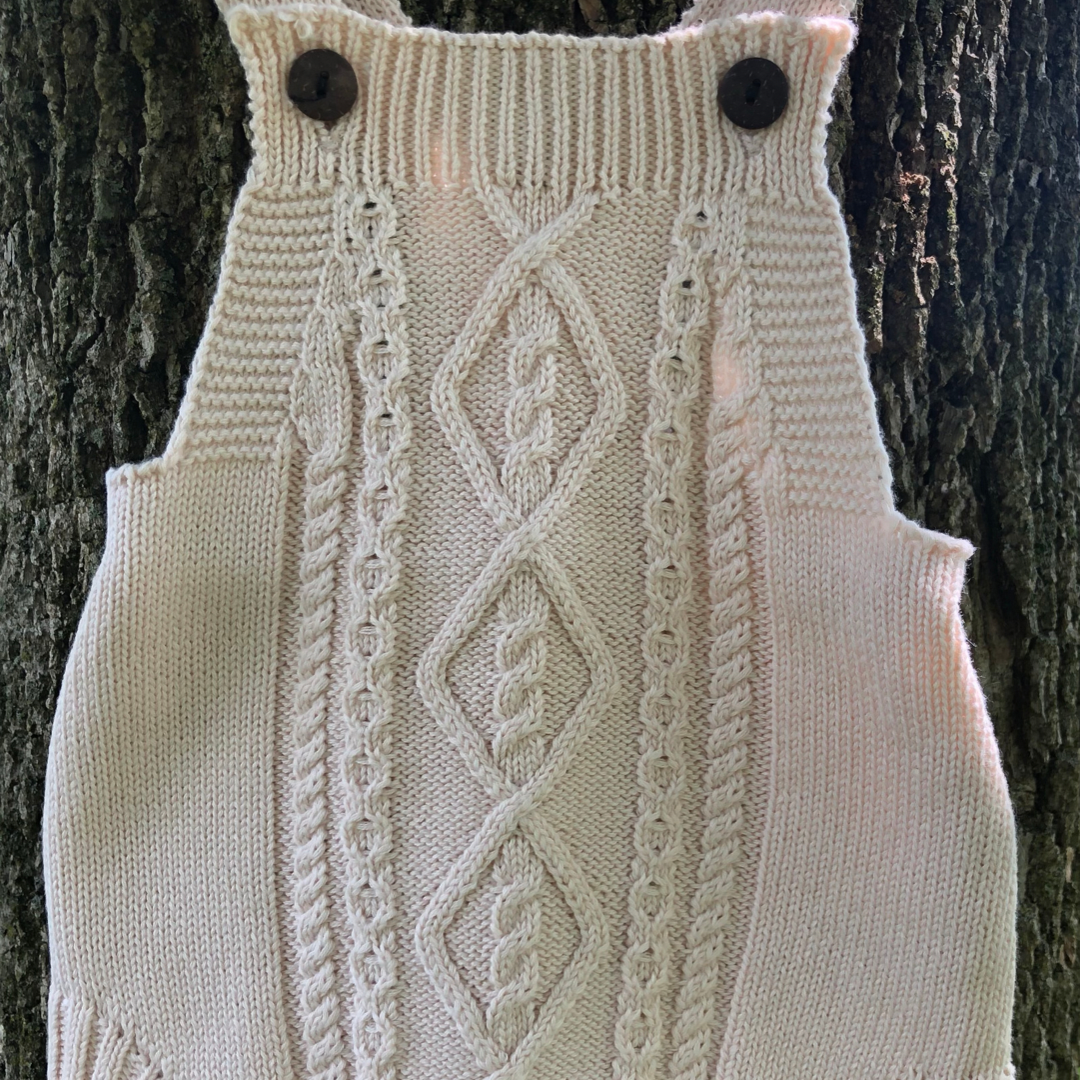 knit cream cotton baby romper size 3-6 months